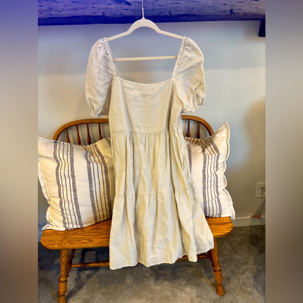 MNG, Women’s Size 10, Cream Dress